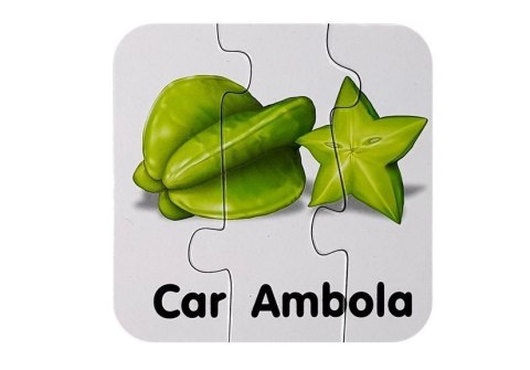 Puzzle Edukacyjne Układanka Owoce 10 Połączeń Nauka Angielskiego