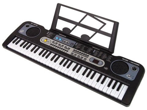 Keyboard z Mikrofonem Instrument Muzyczny Dla Dzieci Czarny