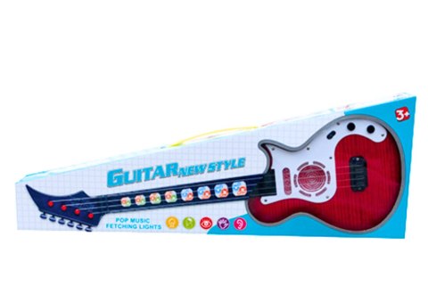 Gitara Elektryczna Instrument Dla Dzieci Światła Melodie Czerwona