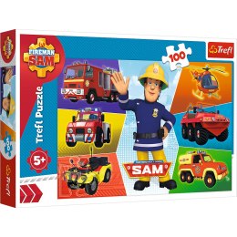 Puzzle - 100 - Pojazdy Strażaka Sama - Trefl 16354