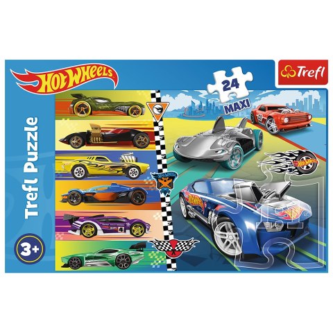Puzzle - 24 Maxi - Szybkie Hot Wheels - Trefl 14362