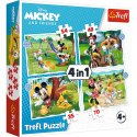 Puzzle - 4w1 (12, 15, 20, 24) - Fajny dzień Mickiego - Trefl 34604