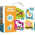 Puzzle - Baby Classic - Zwierzęta na wsi - Konik Kurka Świnka Krówka - Trefl 36070