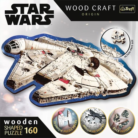 Puzzle drewniane - 160 - Gwiezdne wojny - STAR WARS - Sokół Millennium - Trefl 20189