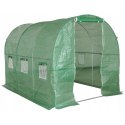 Tunel Ogrodowy Foliowy Szklarnia Na Warzywa Z Oknami Zielony UV 2x3 M 6M²