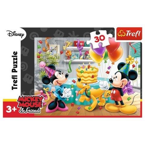 Puzzle - 30 - Tort urodzinowy - Myszka Miki - Trefl 18211