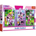 Puzzle - 3x80 - Minnie i przyjaciele - Disney - Myszka Mini - Trefl 34889