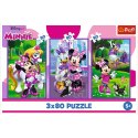 Puzzle - 3x80 - Minnie i przyjaciele - Disney - Myszka Mini - Trefl 34889