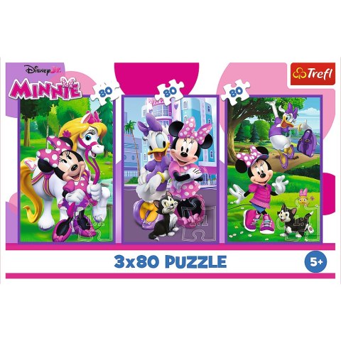 Puzzle - 3x80 - Minnie i przyjaciele - Disney - Myszka Mini - Trefl 34889