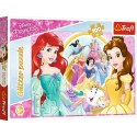 Puzzle - 100 Glitter - Wspomnienia Belli i Arielki - Disney Princess - Trefl 14819
