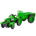 Metalowy Traktor Rolniczy Z Przyczepą Zielony 1:18
