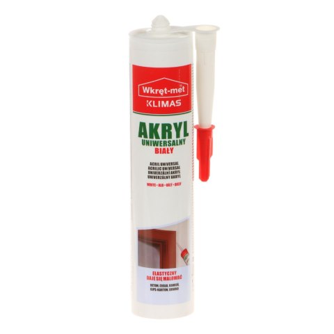 AKRYL UNIWERSALNY UAZ-310-BI KARTUSZ 310 ml BIAŁY WKRĘT-MET KLIMAS