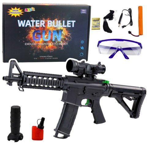 Karabin Szturmowy Na Kulki Wodne Hydrożelowe Celownik Okulary Czarny 86cm