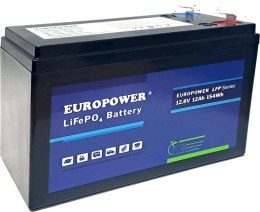 Akumulator LiFePO4 EUROPOWER serii LFP 12,8V 12Ah (Żywotność ~2000 cykli)