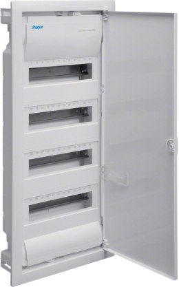 Rozdzielnica podtynkowa z drzwiami metalowymi, 4 rzędy, 48 modułów, IP30, HAGER Volta VU48NE