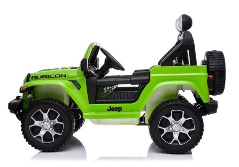 Auto na Akumulator Jeep Rubicon Światła LED MP3 Pilot 4x4 Zielony