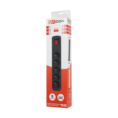 Listwa zasilająca R5 5g 5m czarna ARcon