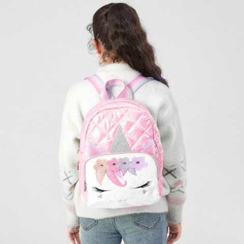 Plecak Dziecięcy Szkolny Pikowany Jednorożec Różowy 32cm