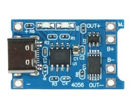 MODUŁ ŁADOWANIA AKUMULATORÓW LI-ION CHAR-4056-18650/USB-C