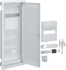 Rozdzielnica hybrydowa podtynkowa, 1 x12modułów, 3x płyta montażowa, 1x gniazdo 230V, HAGER Volta Hy