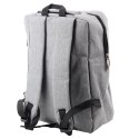 Plecak Miejski Biznesowy USB Przegroda Środkowa Szary 14L 40cm