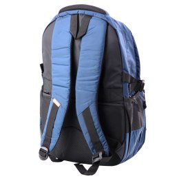 Plecak Miejski Funkcjonalny 9 Kieszeni Granatowy 35L 48cm