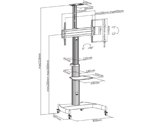 MOBILNY UCHWYT MONITORA MC-801 MACLEAN