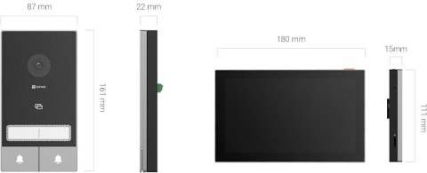 Zestaw wideodomofonowy dwurodzinny EZVIZ HP7 z dwoma monitorami