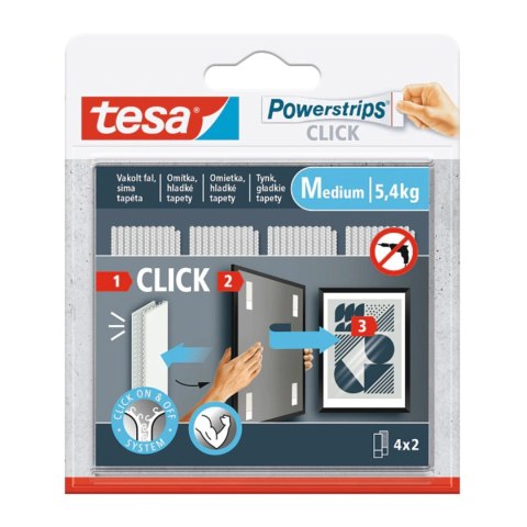 RZEPY SAMOPRZYLEPNE POWERSTRIPS-CLICK/MEDIUM TESA