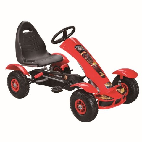 Sportowy Gokart Na Pedały F618 Pomowane Koła Obciążenie 50kg Czerwony