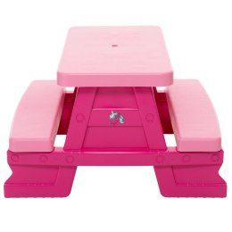 Zestaw Stolik Ogrodowy z Ławeczkami Dla Dzieci Dorex Różowy 5067