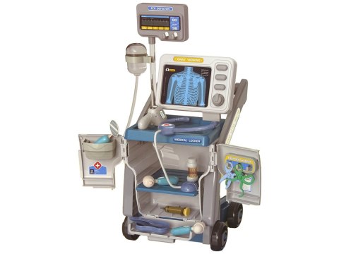 Zestaw Małego Doktora Wózek Medyczny RTG EKG Światła Różowy 16 el.