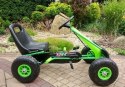 Gokart Na Pedały Dla Dzieci Zielony A-15 Profilowany Fotel Pompowane Koła