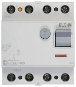 WYŁĄCZNIK RÓŻNICOWOPRĄDOWY HNC-25/4/003 TRÓJFAZOWY, TYP AC 30 mA 25 A EATON