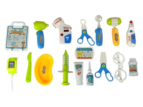 Zestaw Lekarski na Wózku Stolik Lekarski Dla Dzieci Doktor EKG 17 el.