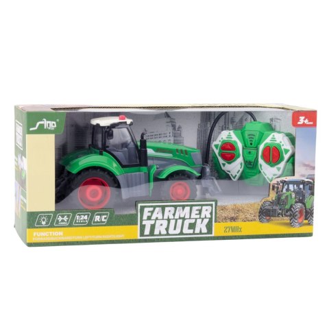 Ciągnik Traktor Rolniczy Zdalnie Sterowany RC Zielony 1:24