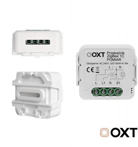 Moduł OXT przekaźnik 1 obw. pomiar 16A ZigBee TUYA T260P