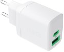 ŁADOWARKA SIECIOWA Greencell PowerSource Duo30 30W 1xUSB-C 1xUSB-A PD 3.0 QC 4.0+ biała