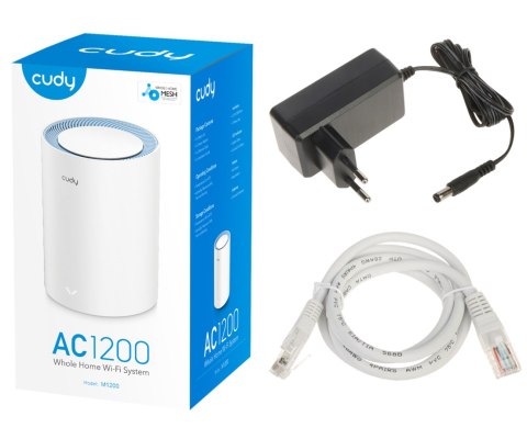 DOMOWY SYSTEM WI-FI MESH M1200(1-PACK) 2.4 GHz, 5 GHz, 300 Mb/s + 867 Mb/s CUDY