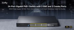 ZARZĄDZALNY SWITCH POE+ GS2028PS4-300W 24-PORTOWY + 4X UPLINK + 4X SFP CUDY