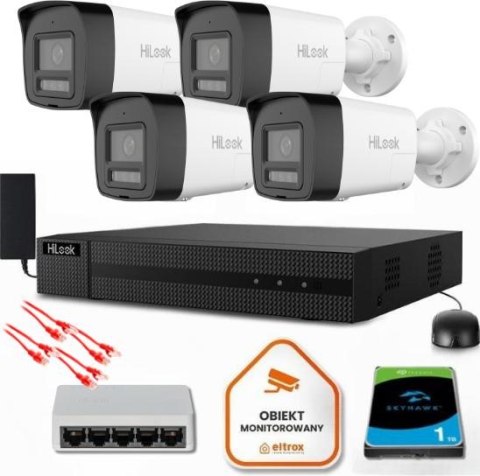 Zestaw do monitoringu Hilook 4 kamery IP IPCAM-B8-30DL/A