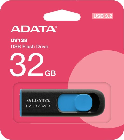 Adata Pendrive UV128 32GB USB 3.2 Gen1 czarno - niebieski