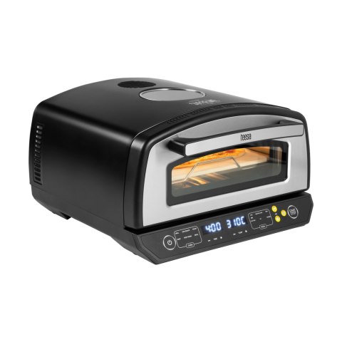 Piec do pizzy SUPREME ELITE 2200 W, 450 stopni, dwie grzałki, okno, LED, 33 cm, różne programy pieczenia