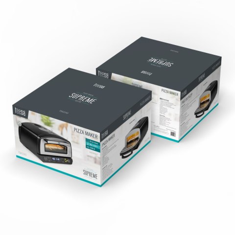 Piec do pizzy SUPREME ELITE 2200 W, 450 stopni, dwie grzałki, okno, LED, 33 cm, różne programy pieczenia