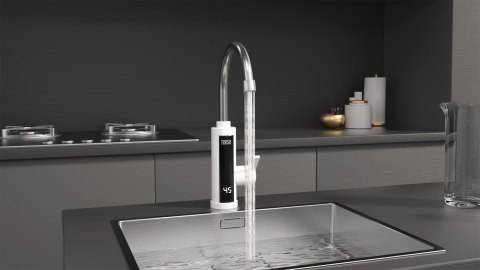 Przepływowy podgrzewacz wody - bateria kuchenna biała