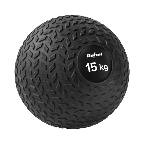 Mała piłka lekarska do ćwiczeń rehabilitacyjna Slam Ball 23cm 15kg, REBEL