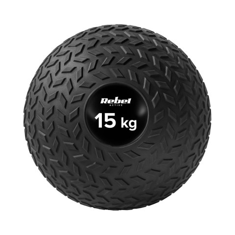 Mała piłka lekarska do ćwiczeń rehabilitacyjna Slam Ball 23cm 15kg, REBEL