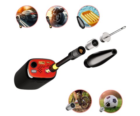 PRZENOŚNY MINI KOMPRESOR Z FUNKCJĄ POWERBANKU XB-AIRMASTER Xblitz