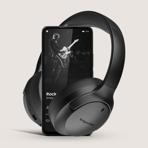 Bezprzewodowe słuchawki nauszne z ANC , Kruger&Matz Street 4 , czarne