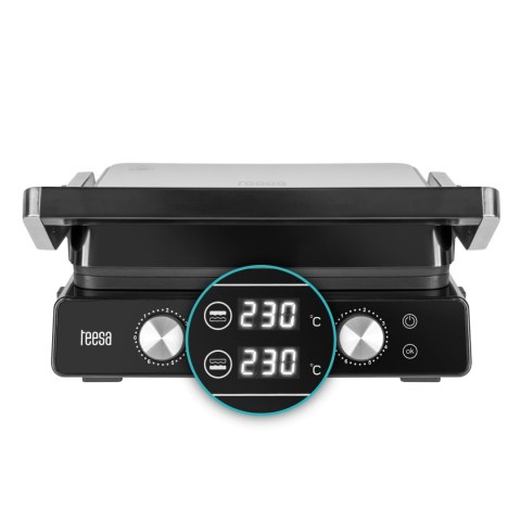 Grill elektryczny TEESA , panini grill , opiekacz, 3 pozycje , wyjmowane wkłady, 2000W